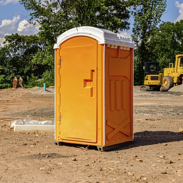 can i customize the exterior of the portable restrooms with my event logo or branding in Baker